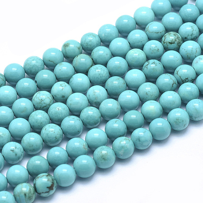 Natural Howlite Round Beads Strands X-TURQ-G148-03-6mm-1