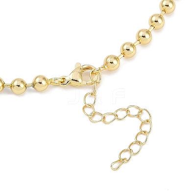 Rack Plating Brass Micro Pave Clear Cubic Zirconia Bowknot Pendant Ball Chain Necklaces NJEW-P317-04G-1