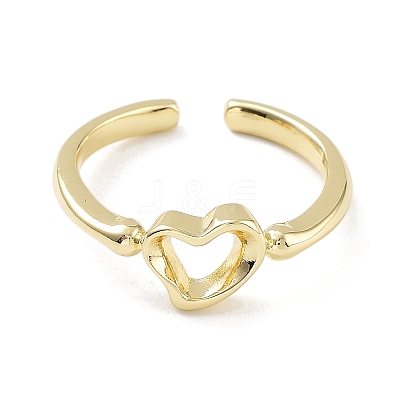 Brass Open Cuff Rings for Women RJEW-A028-02G-1