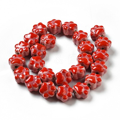 Handmade Printed Porcelain Beads X1-PORC-F005-02D-1