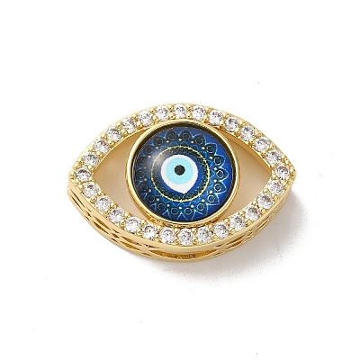 Rack Plating Brass Cubic Zirconia Beads KK-G504-21G-02-1