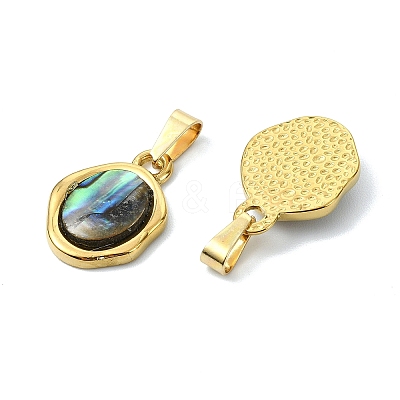 Natural Paua Shell Pendants PALLOY-JF05608-1