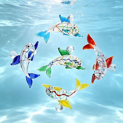 Handmade Lampwork Pendants LA-N048-19-1