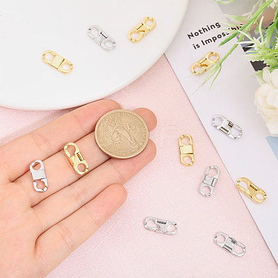 12Pcs 2 Colors Rack Plating Brass Fold Over Clasps KK-CA0002-66-1