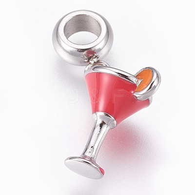 304 Stainless Steel European Dangle Charms X-STAS-O097-53P-1
