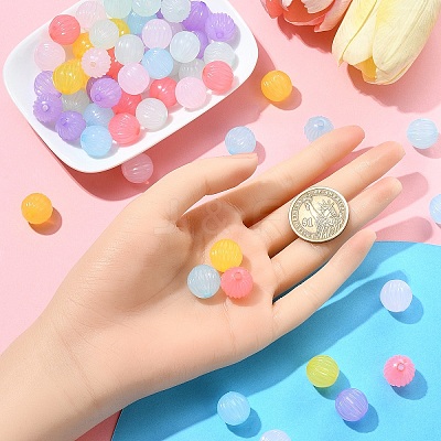 120Pcs 6 Colors Imitation Jelly Acrylic Beads MACR-YW0003-22-1