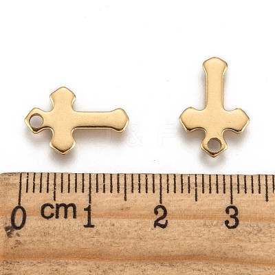 Ion Plating(IP) 304 Stainless Steel Tiny Cross Charms X-STAS-L159-06G-1