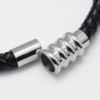 Braided Leather Cord Bracelets BJEW-I199-03-1