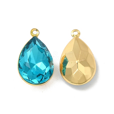 Rack Plating Brass Glass Pendants KK-A177-22G-01-1