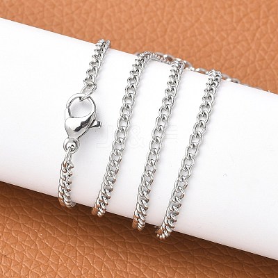Tarnish Resistant 304 Stainless Steel Curb Chain Necklaces X-STAS-O037-114P-1