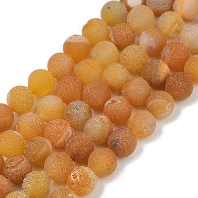 Natural Druzy Agate Beads Strands G-NH0024-A11-10mm-1