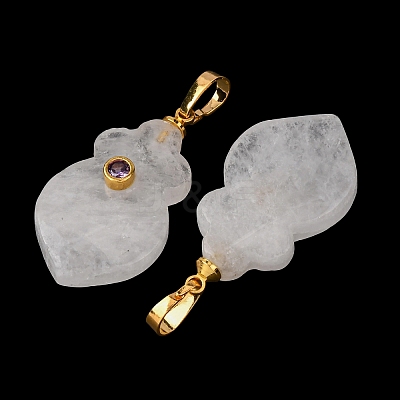 Natural Quartz Crystal Pendants G-P628-05G-07-1