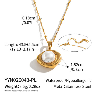 304 Stainless Steel Geometric Pendant Satellite Chain Necklaces for Women TW1524-3-1