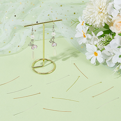 180Pcs 3 Colors Brass Flat Head Pins KK-ME0002-83-1