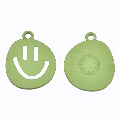 Spray Painted Alloy Pendants ENAM-S127-025B-RS-1