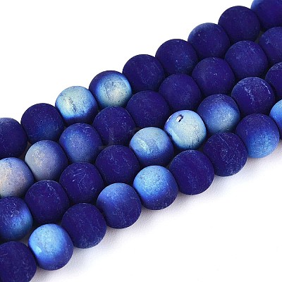 Frosted Opaque Glass Beads Strands LS-GLAA-T032-P6mm-MBB03-1