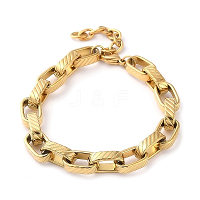 304 Stainless Steel Box Chain Bracelet STAS-Z055-06G-1