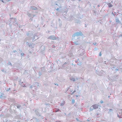 Baking Paint Transparent Glass Beads DGLA-T004-08C-1