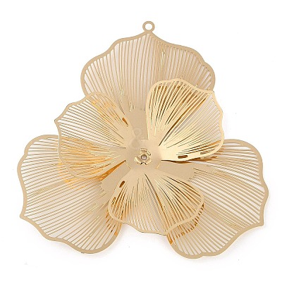 Flower Brass Big Pendants KK-L219-11G-1