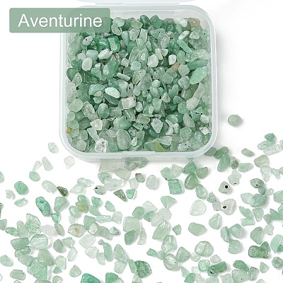 50G Natural Aventurine Chip Beads G-YW0001-82-1
