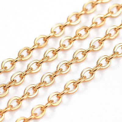 3.28 Feet Handmade Ion Plating(IP) 304 Stainless Steel Cable Chains X-STAS-F220-01G-1
