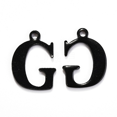 304 Stainless Steel Alphabet Charms STAS-H122-G-EB-1