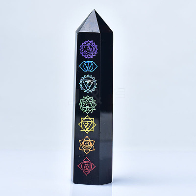 Chakra Natural Obsidian Display Decoration WG16568-03-1