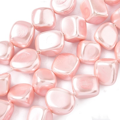 Electroplated Shell Pearl Beads Strands BSHE-D301-02B-1