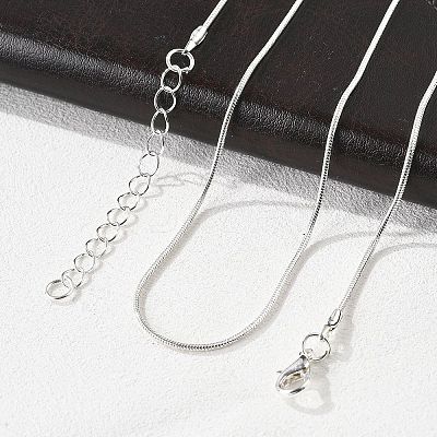 Brass Round Snake Chain Necklace Making MAK-T006-11B-S-1