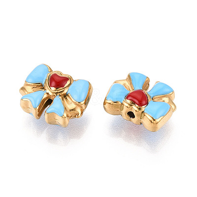 Ion Plating(IP) 304 Stainless Steel Enamel Beads STAS-N114-23H-G-1