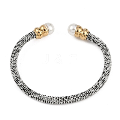 304 Stainless Steel Cuff Bangles for Women STAS-M023-10GP-1
