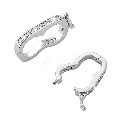 2Pcs 925 Sterling Silver Peanut Twister Clasps FIND-PH0025-42-1
