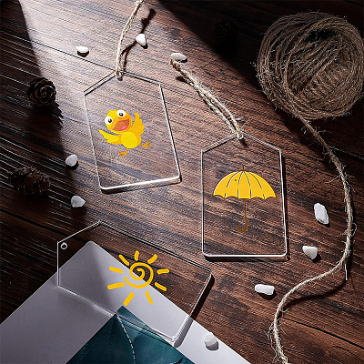 Transparent Acrylic Big Pendants TACR-BC0001-10-1