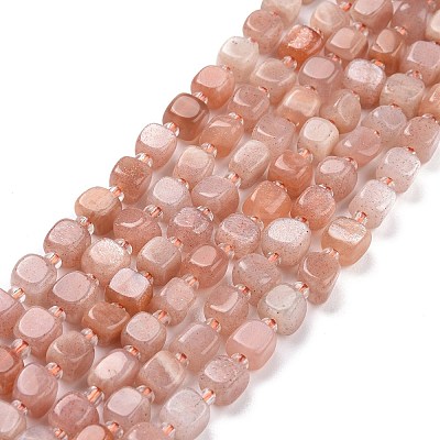 Natural Peach Moonstone Beads Strands G-K323-05-1