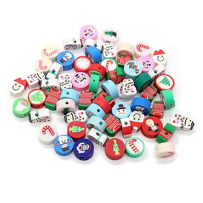 Christmas Themed Handmade Polymer Clay Beads XMAS-PW0001-200D-1