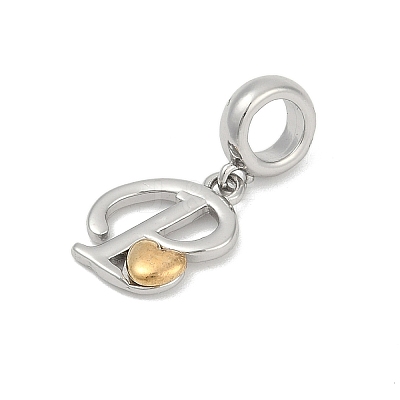 Brass European Dangle Charms KK-Z097-01P-GP-1