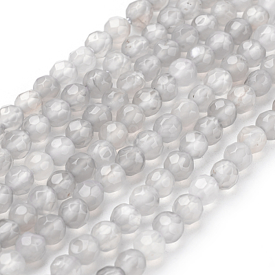 Natural Grey Agate Beads Strands X-G-G067-4mm-1-1