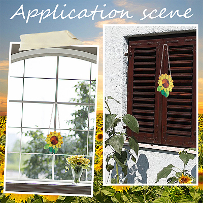 2 Sets Sunflower Suncatchers AJEW-CN0002-22-1