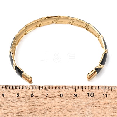 304 Stainless Steel Enamel Bangles for Women LS-BJEW-H637-01G-1