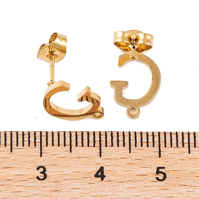Ion Plating(IP) 304 Stainless Steel Stud Earrings FIND-Q103-01G-G-1
