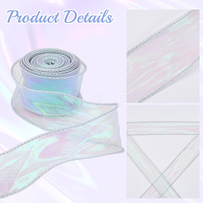 5Rolls Flat Rainbow Color Organza Ribbon OCOR-CY0001-77-1