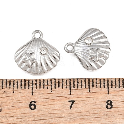 304 Stainless Steel with Crystal Rhinestone Charms RB-CBABFDA-11F-P-1