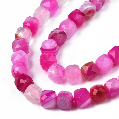Natural Banded Agate/Striped Agate Beads Strands G-S359-374B-1