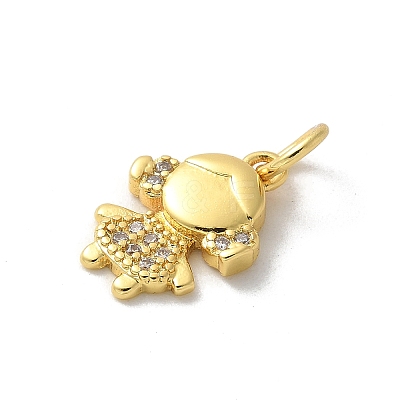 Brass Micro Pave Cubic Zirconia Pendants KK-P292-21B-G-1