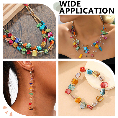 6 Strands 6 Colors Erose Shell Beads Strands BSHE-HY0001-05-1