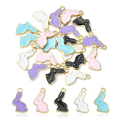 20Pcs 5 Colors Alloy Enamel Pendants ENAM-YW0003-01-1