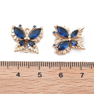 Brass Glass Connector Charms KK-B125-08G-02-1
