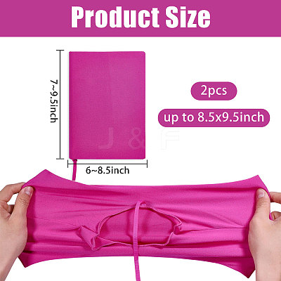 Elastic Cloth Book Cover AJEW-WH0696-009E-1