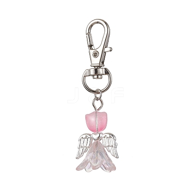 Angel Glass Pendant Decorations HJEW-JM01627-05-1