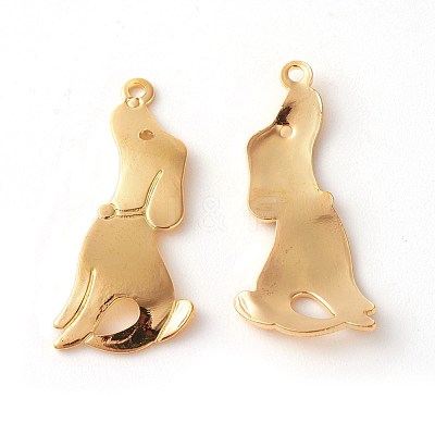 Brass Puppy Pendants KK-F772-04G-1